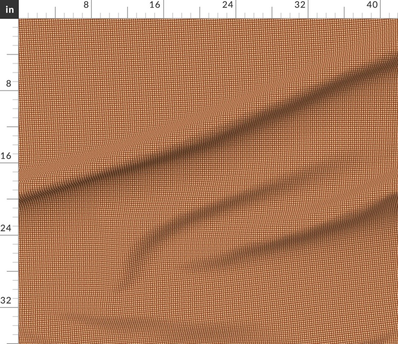 Rustic Fall Watercolor Micro Ditsy Cottagecore Farmhouse Modern Farmhouse Dollhouse Mini Gingham Check Small Checks Burnt Orange Brown Spice Custom Printed Fabric by Spoonflower Various Fabrics by the Yard or Fat Quarter
